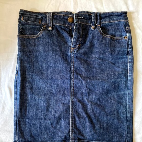 A|X Armani Exchange Dark Denim Pencil Skirt, small - Picture 1 of 7